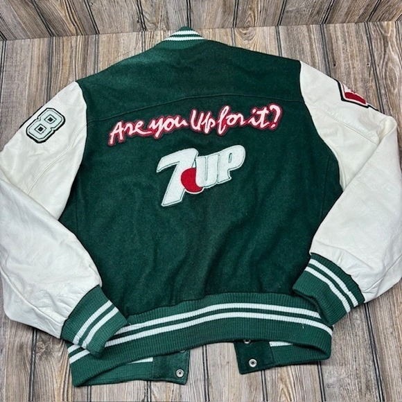 Roots Other - 7UP Vintage Retro Old School Roots Canada Leather Wool Varsity Jacket Large/XL
